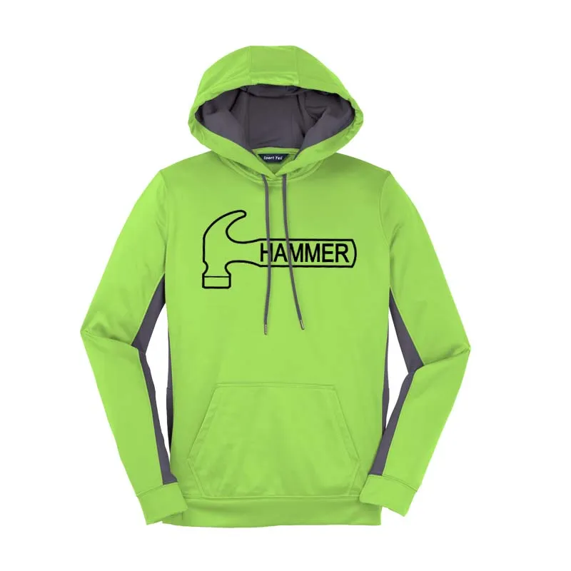 Hammer Lime Grey Coolwick Womens Fleece Colorblock Hoodie