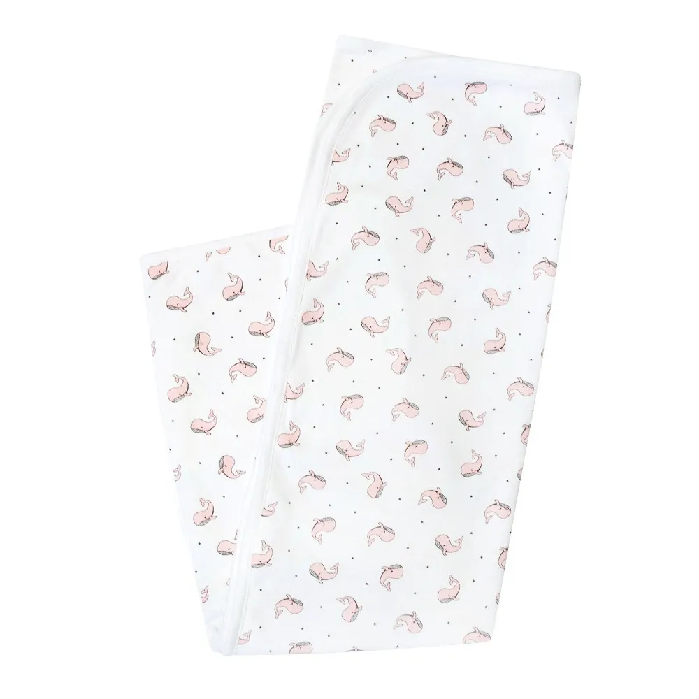 Happy Whale Blanket in Pink