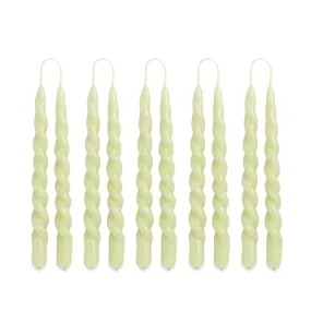 HAY Mini Swirl Candle - Set Of 10Light Green