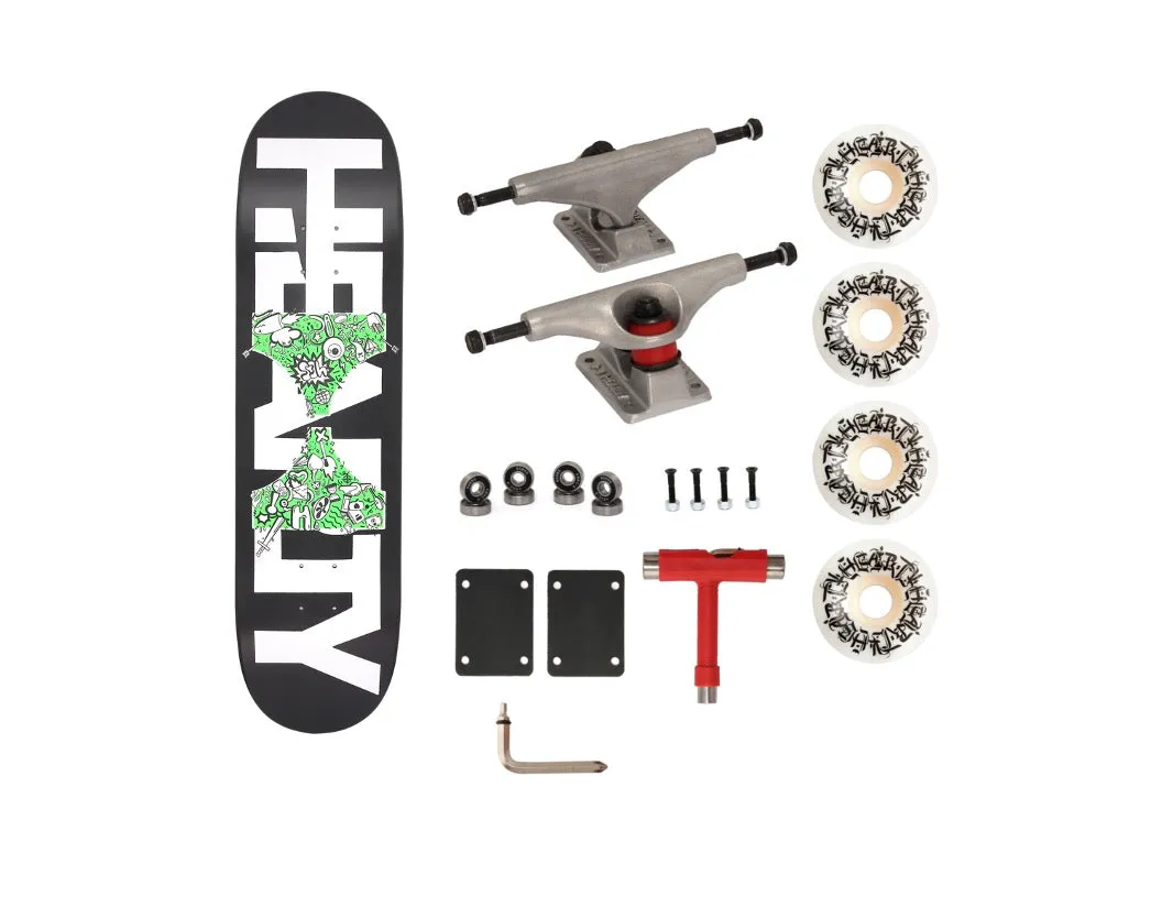 Hearty Pro-Complete Skateboard Pack- Unassembled- 8.0