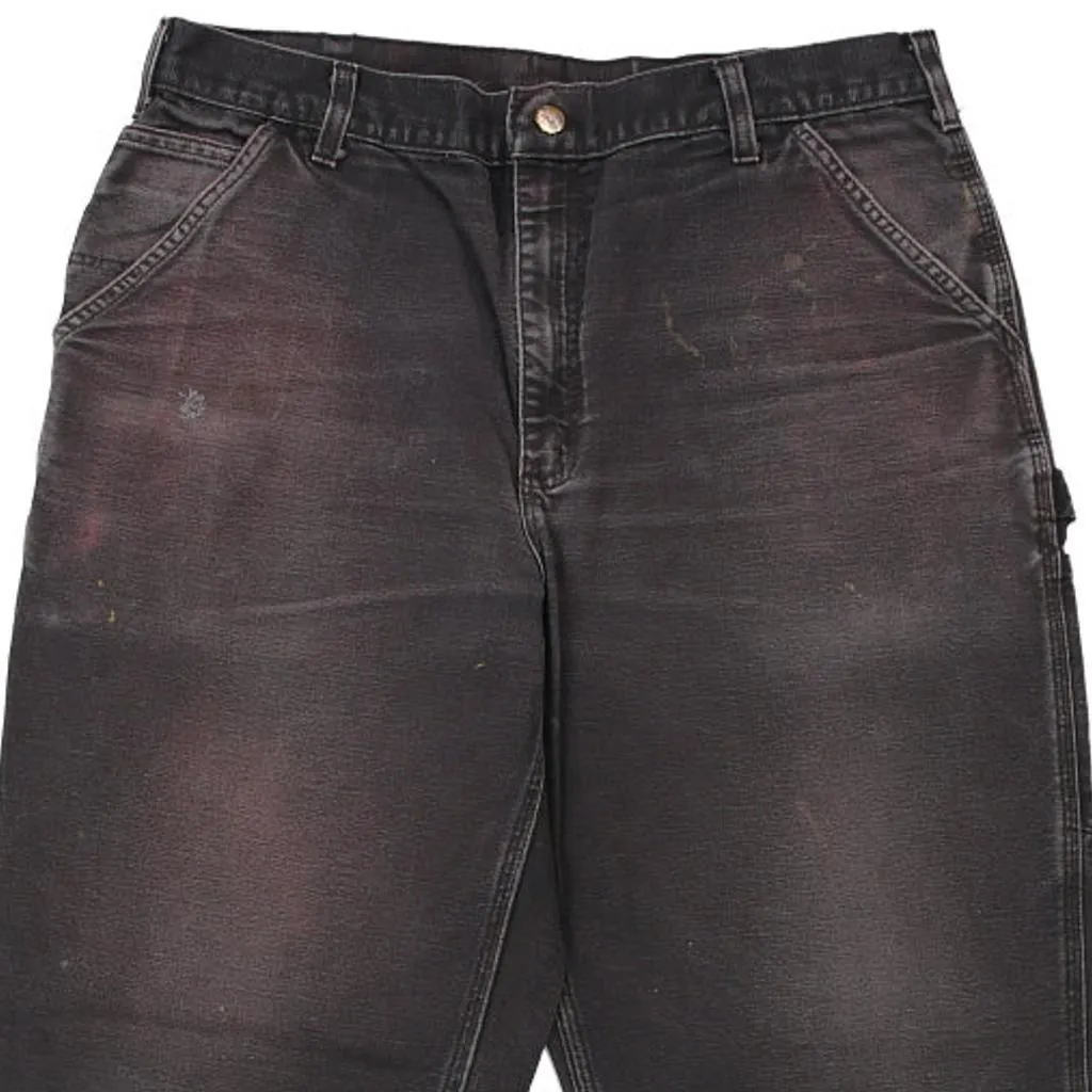 Heavily Worn Carhartt Carpenter Trousers - 34W 30L Grey Cotton