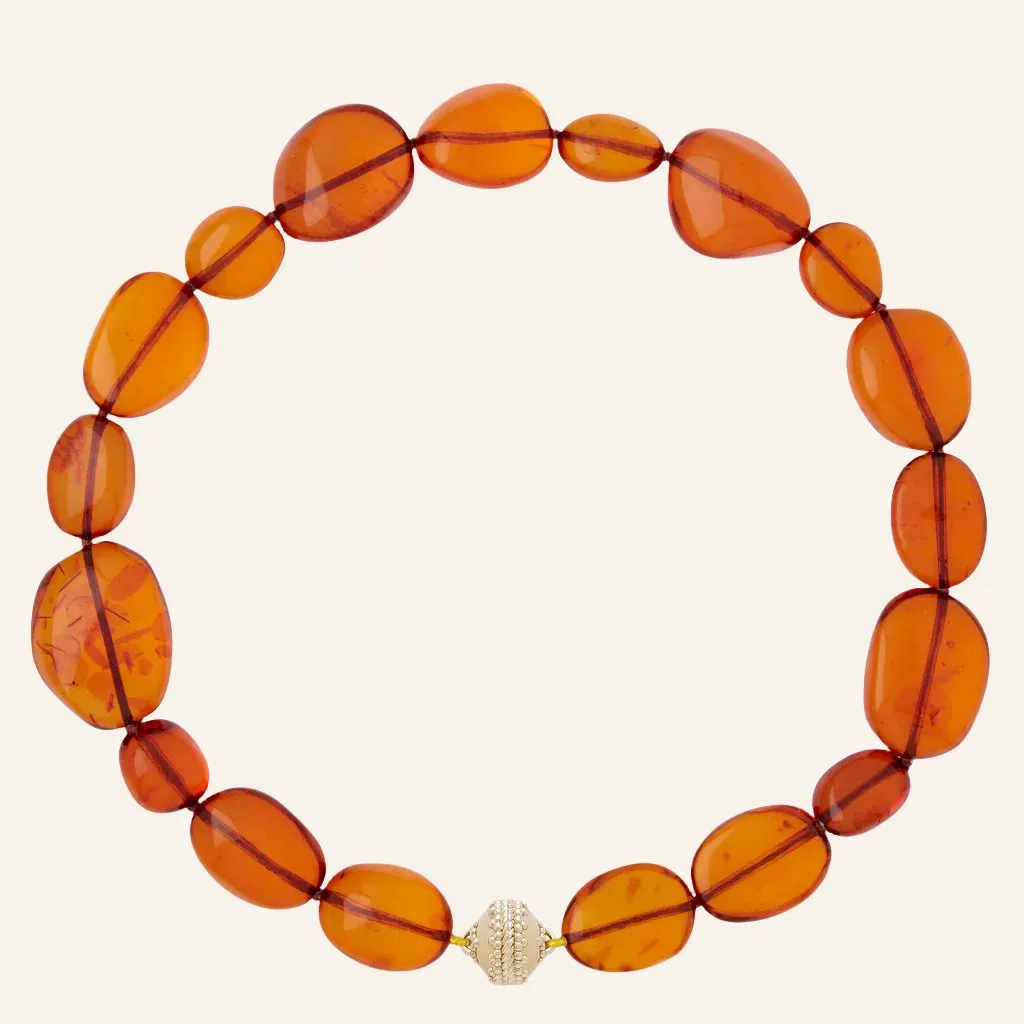 Helen Orange Baltic Amber Tumbled Necklace