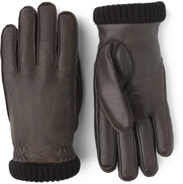 Hestra Deerskin Primaloft Rib - Dark Brown