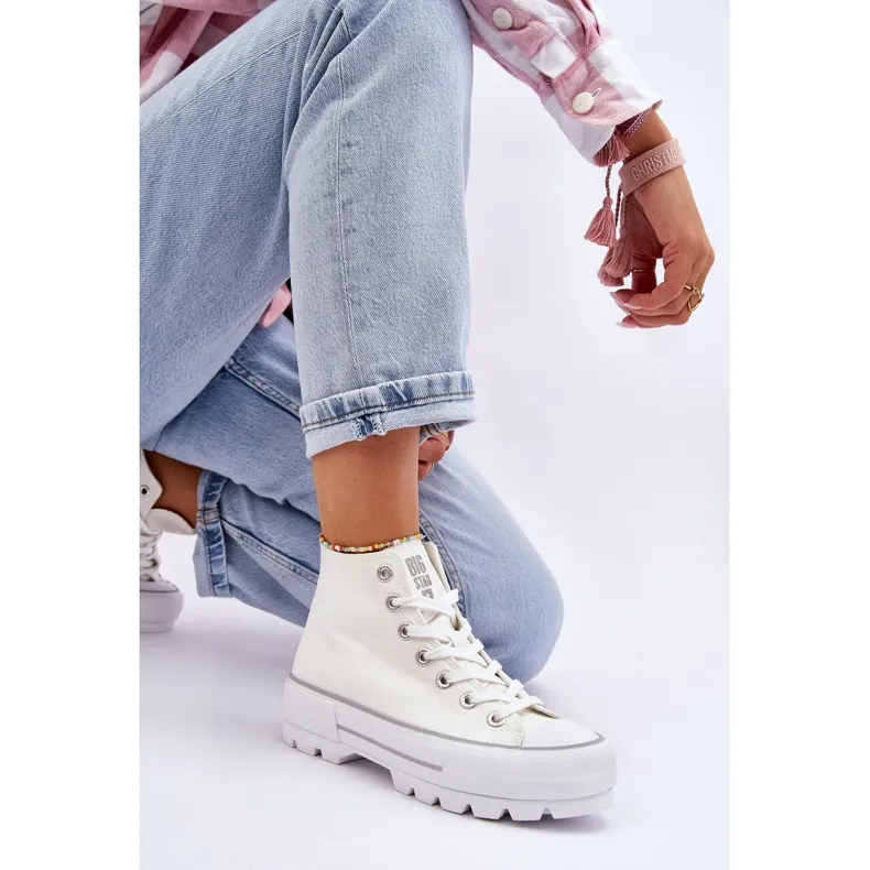 High Textile Platform Sneakers Big Star LL274156 White