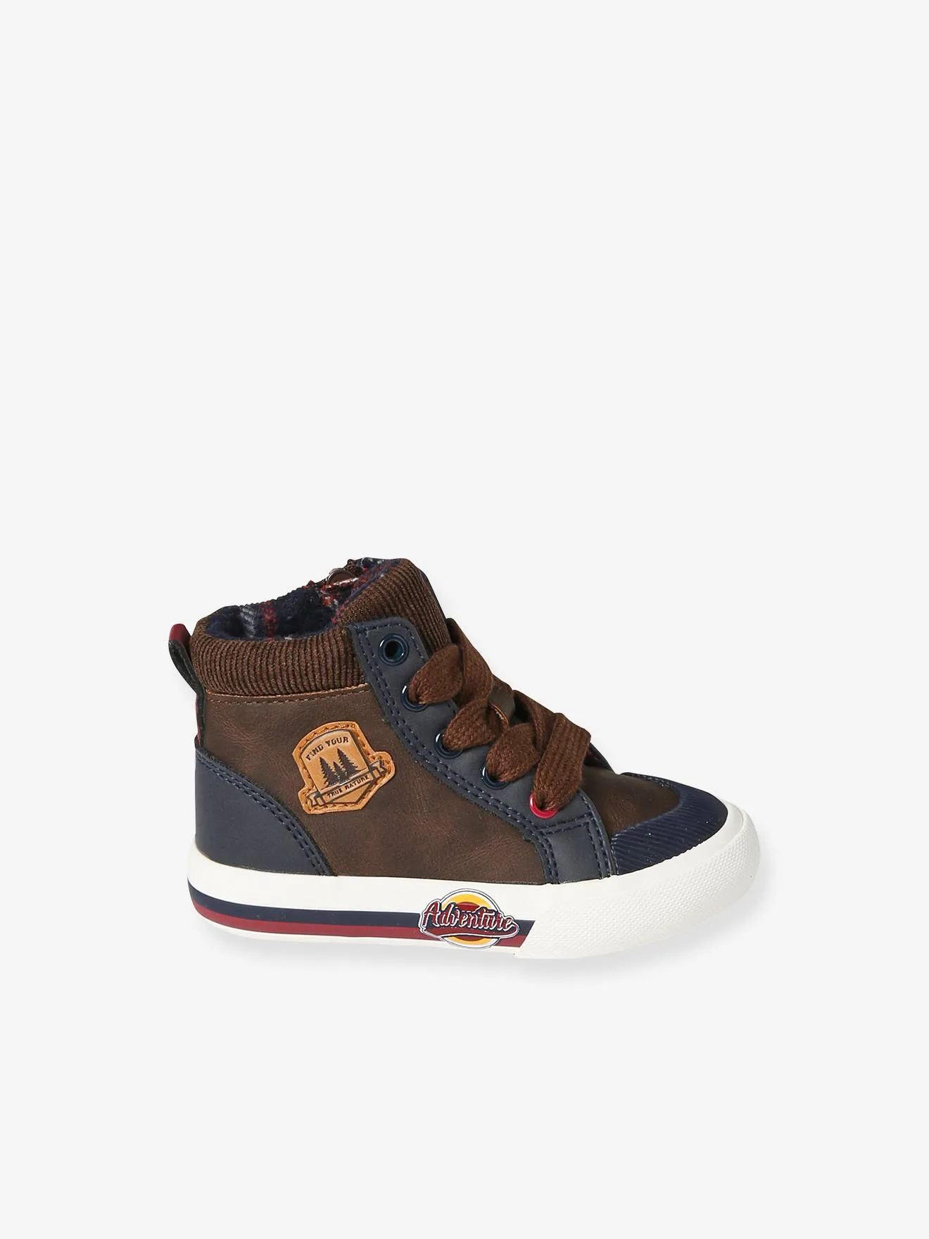 High-Top Trainers with Laces & Zips for Babies - brown