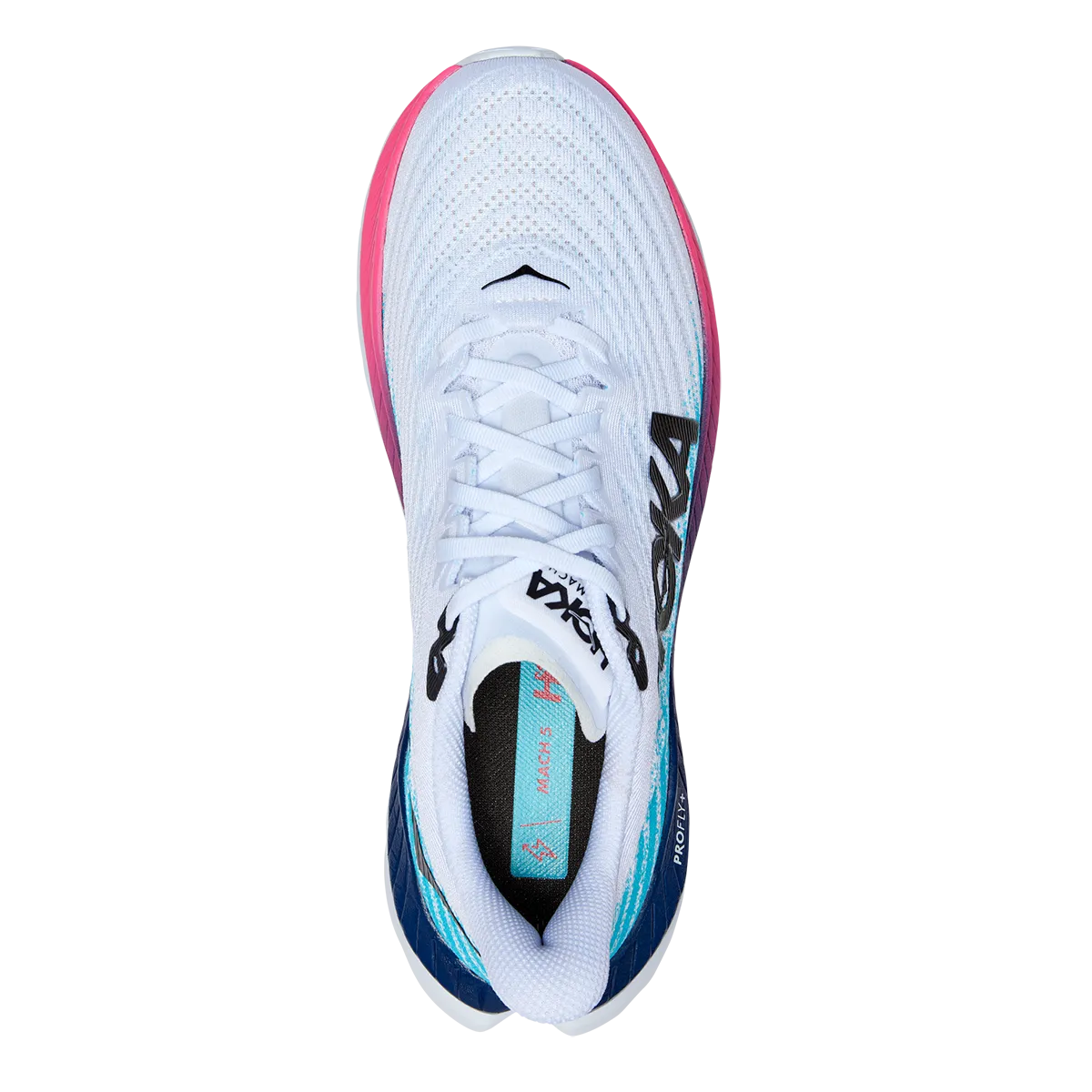 Hoka Mach 5 - White - Scuba Blue