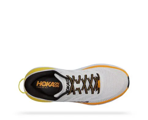Hoka Mens Bondi 7 Max Cushioned Athletic Shoe **Medium Width**- Nimbus Cloud/Radiant Yellow