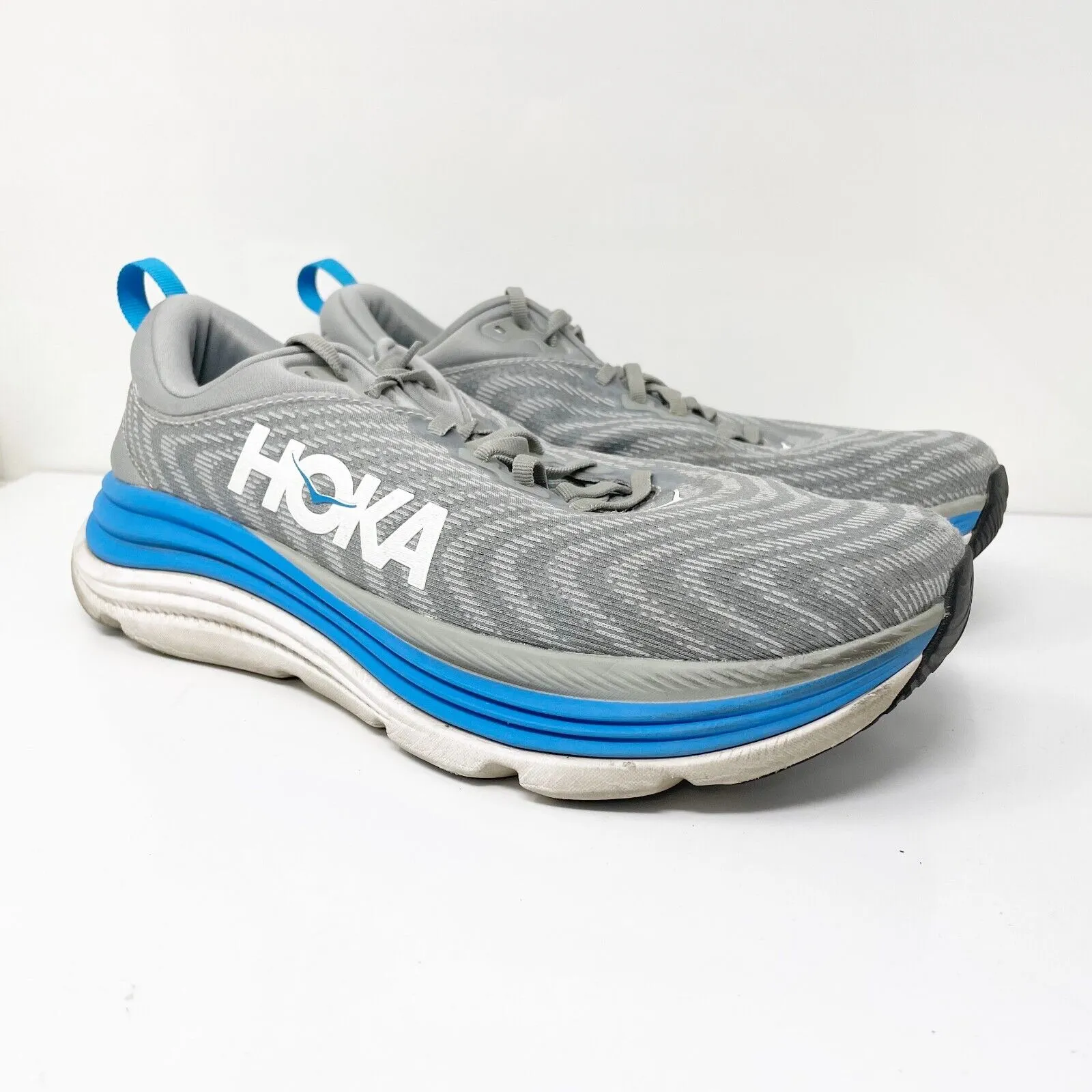 Hoka One One Mens Gaviota 5 1134234 LDVB Gray Running Shoes Sneakers Size 11 2E