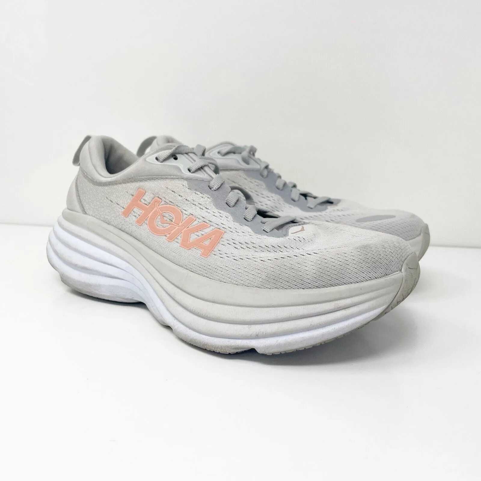 Hoka One One Womens Bondi 8 1127952 HMLR Gray Running Shoes Sneakers Size 7 B