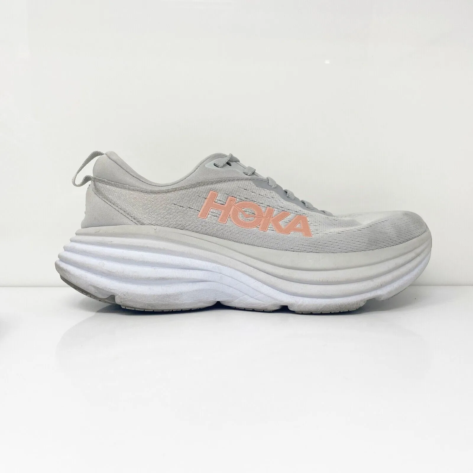 Hoka One One Womens Bondi 8 1127952 HMLR Gray Running Shoes Sneakers Size 7 B