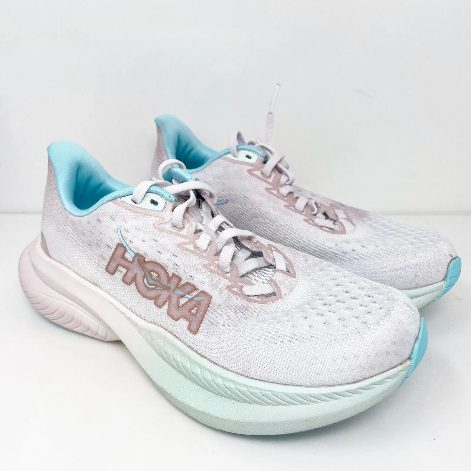 Hoka One One Womens Mach 6 1147834 FTRS White Running Shoes Sneakers Size 7 D