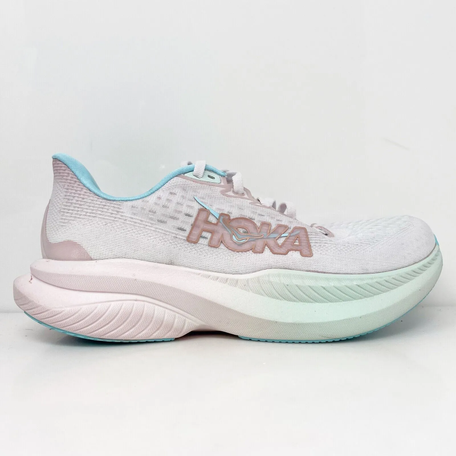 Hoka One One Womens Mach 6 1147834 FTRS White Running Shoes Sneakers Size 7 D