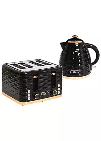 HOMCOM Kettle & 4 Slice Toaster Set - Black | Kaleidoscope