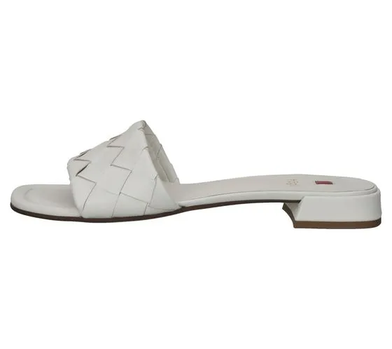 högl mules pour femmes avec brides au design tressé sandales en cuir véritable 3-10 1520 1200 blanc