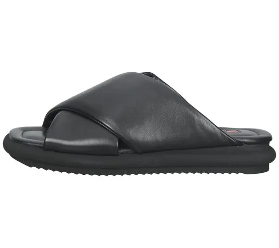 högl mules pour femmes chaussures en cuir véritable avec bride croisée chaussures d'été 3-10 0500 0100 noir