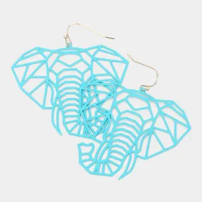 iLLASPARKZ Cut Out Brass Meta Elephant Dangle Earrings