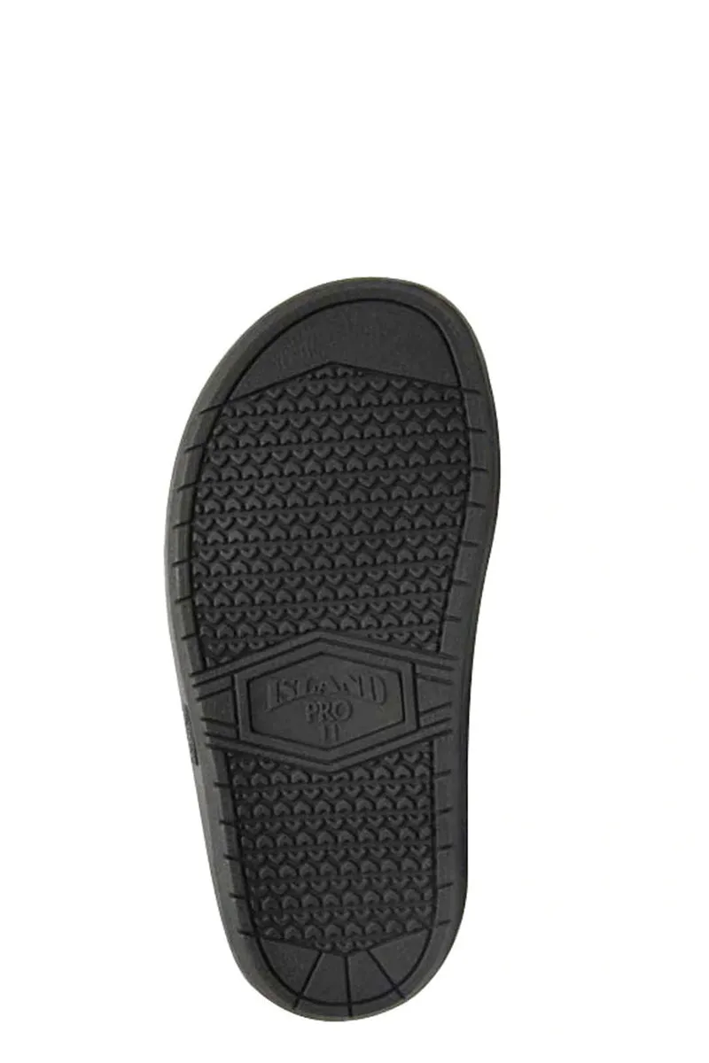 Island Slipper Men's Slide Leather Black