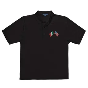 Italian American Cross Flag Embroidered Polo