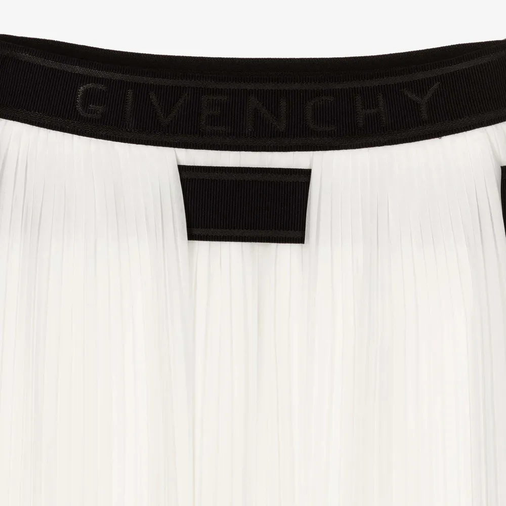 Ivory Pleated Chiffon Skirt