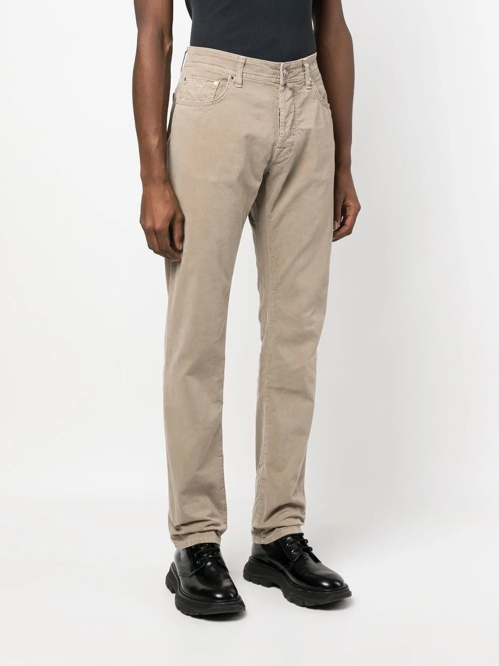 Jacob Cohën logo-patch straight-leg jeans - Neutrals