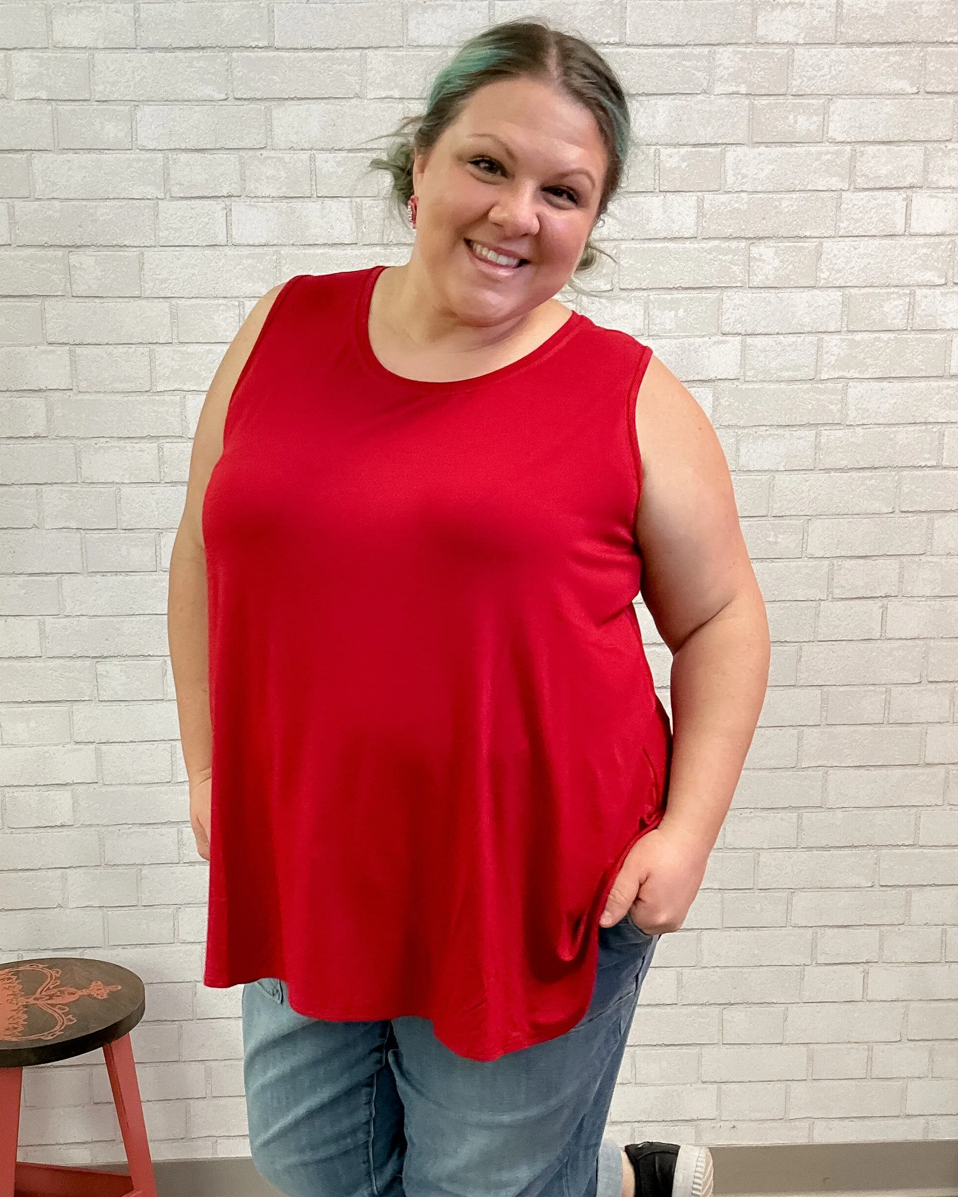 Jazz Bamboo Tank in Lipstick