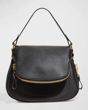 Jennifer Medium Double Strap Bag in Grained Leather