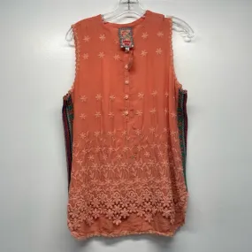 Johnny Was Size M Women's Peach Embroidered Sleeveless Top