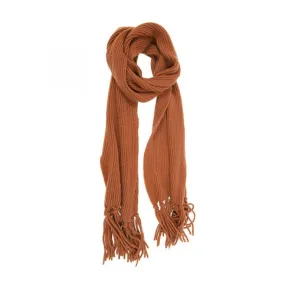 JOY SUSAN RIBBED FRINGE SCARF TAWNY