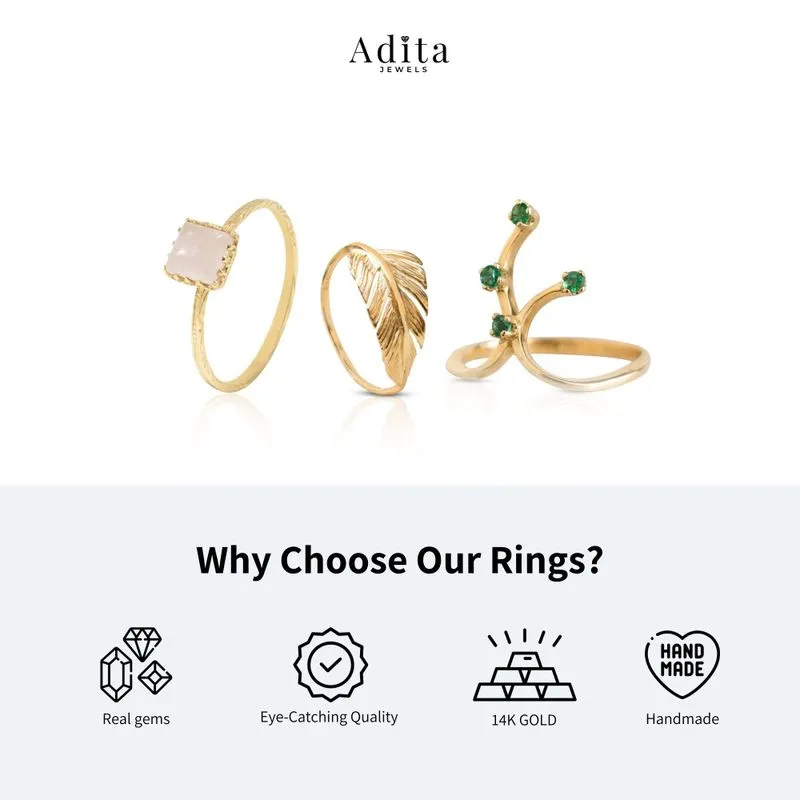 Julia yellow gold ring with zircons