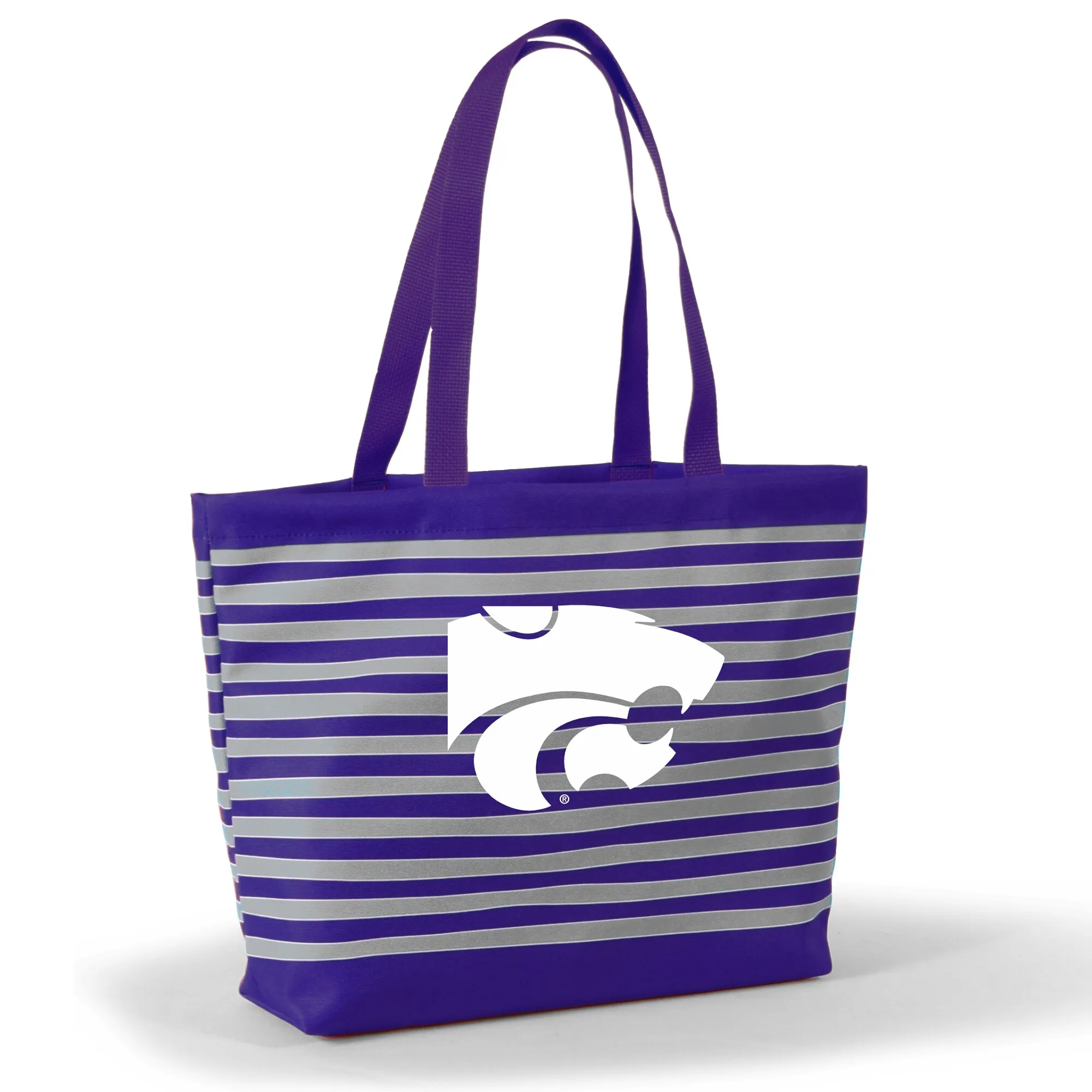 Kansas State Wildcats Women's Purple Wavy Striped Tatum Tote Bag