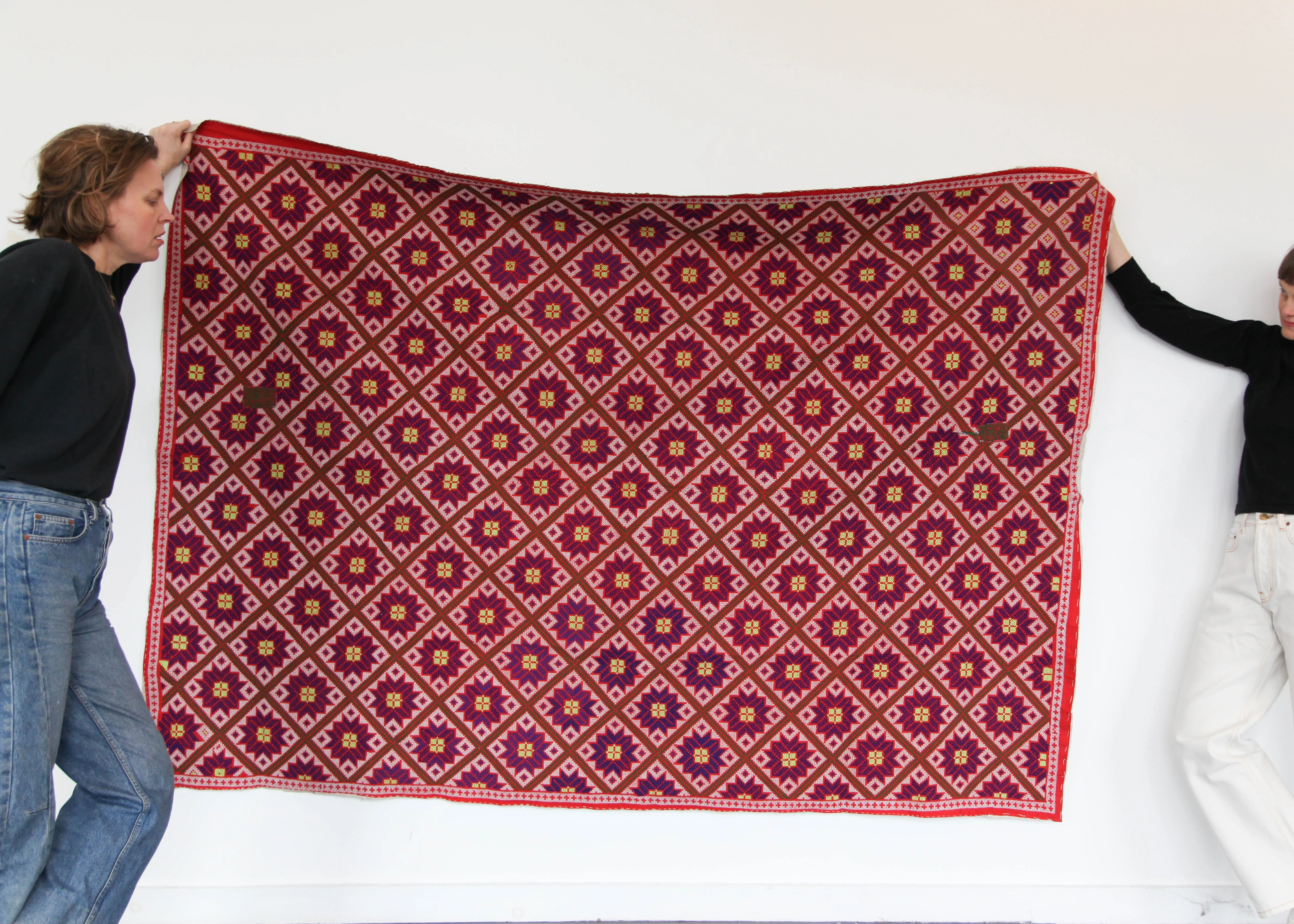 Kantha Quilt - Red Star