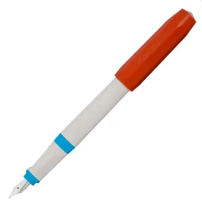 Kaweco Perkeo fountain pen white & red + blue fine nib (retro block)