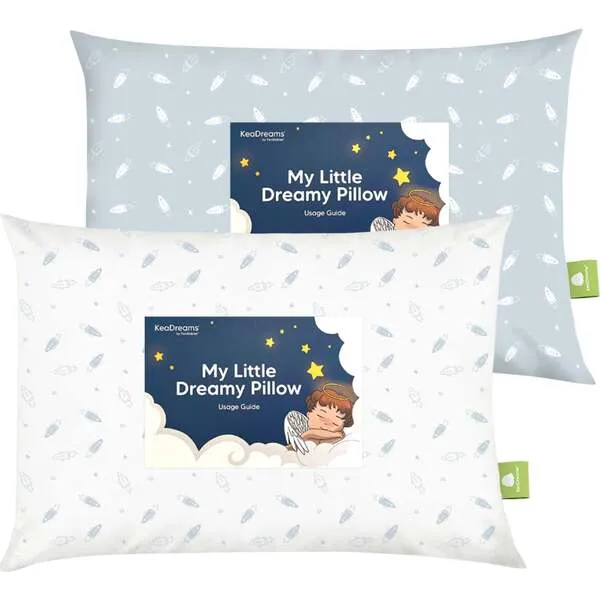 KeaBabies 2-Pack Toddler Pillows, Spacecrafts
