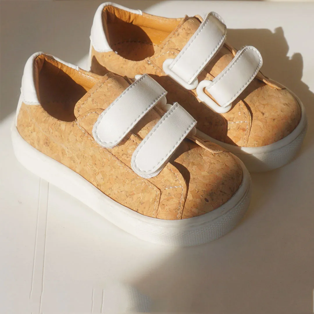 Kid White Velcro | Cork Shoes