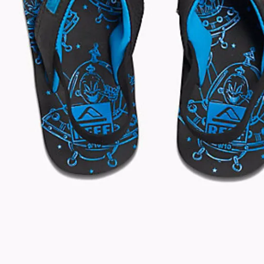 Kid's Reef Ahi Light Up Prints Black Blue Sandals