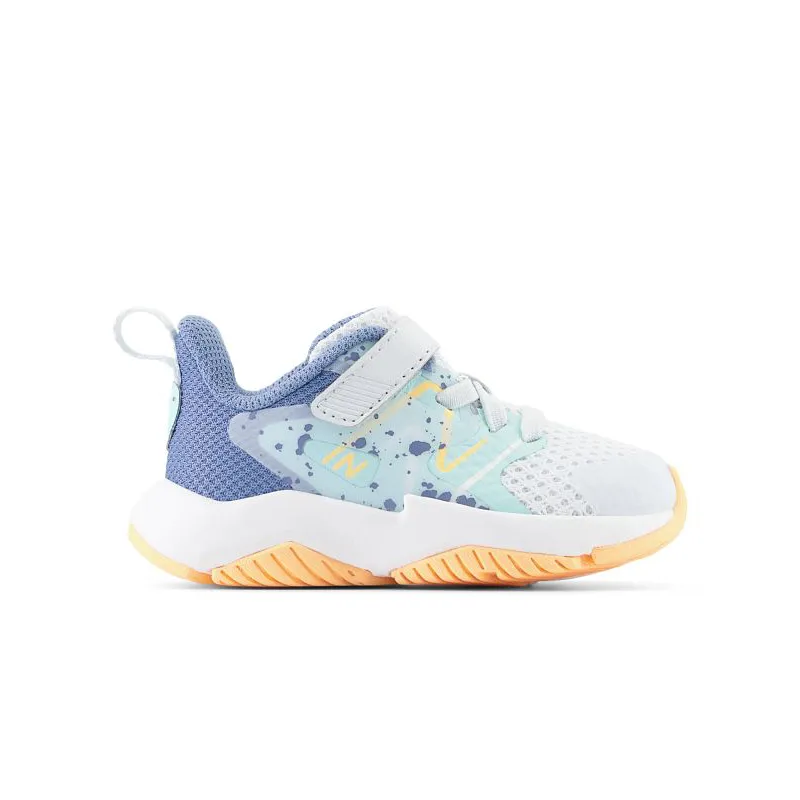 Kids’ New Balance Rave Run v2 – Ice Blue/Bright Cyan/Solar Flare