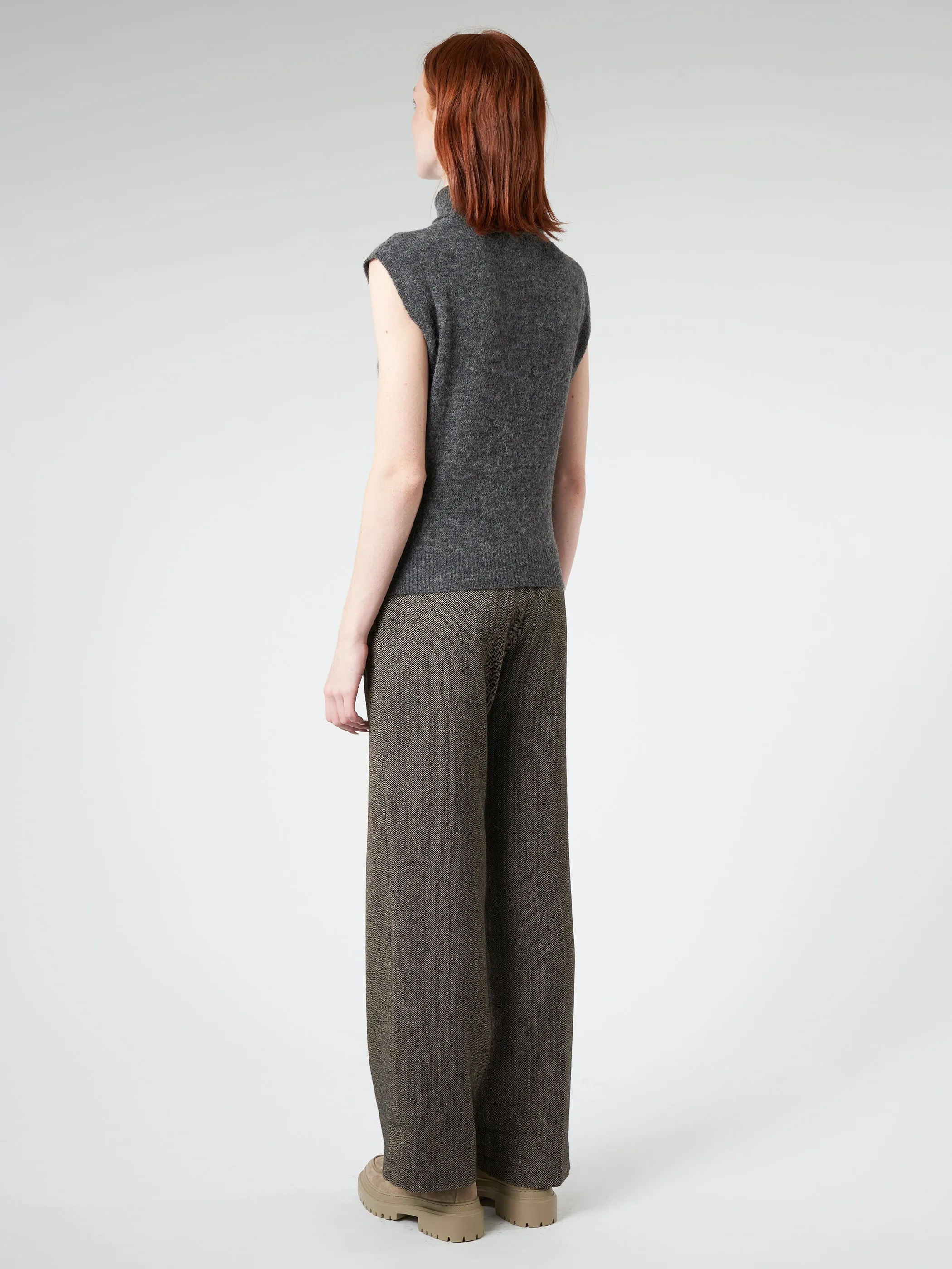 Knitted Vest With High Collar