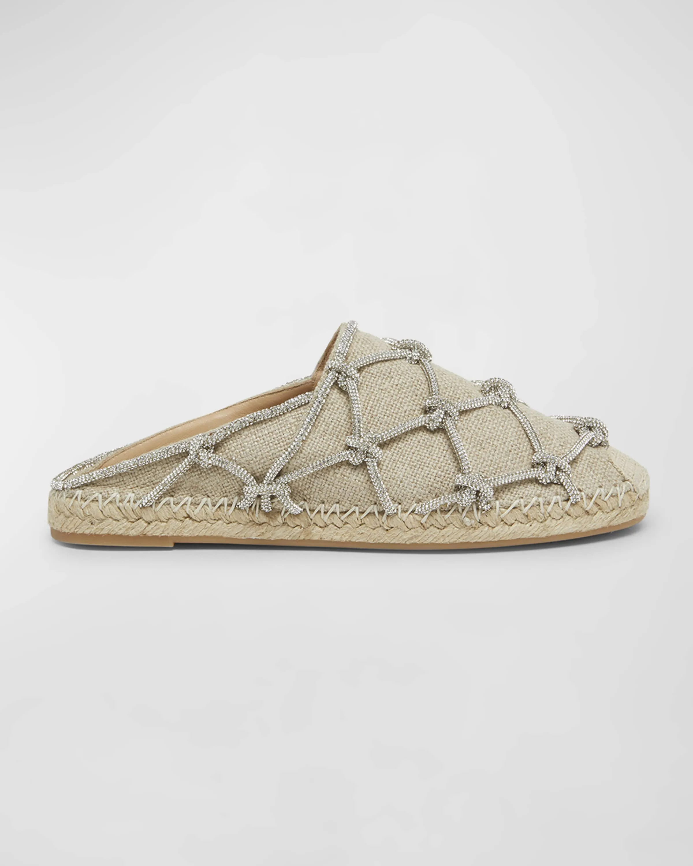 Knot Caged Jute Espadrille Mules