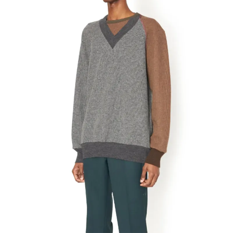     Kolor   Panelled Pullover Crewneck Comfy Long-sleeved Jumper