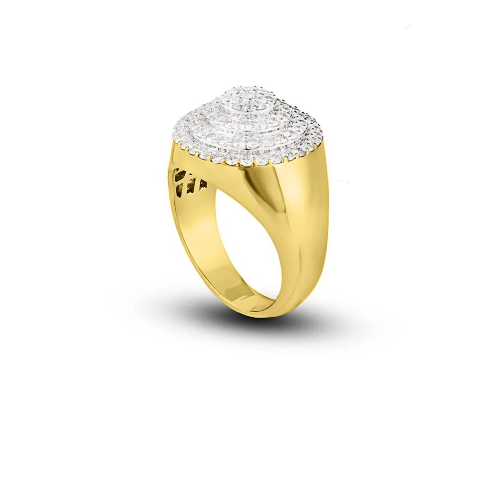 Layered Circle 1.75cttw Diamond Ring 10K Yellow Gold