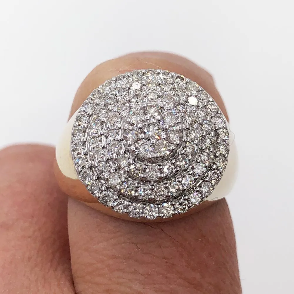 Layered Circle 1.75cttw Diamond Ring 10K Yellow Gold