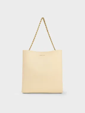 Leia Braided Handle Tote Bag - Beige