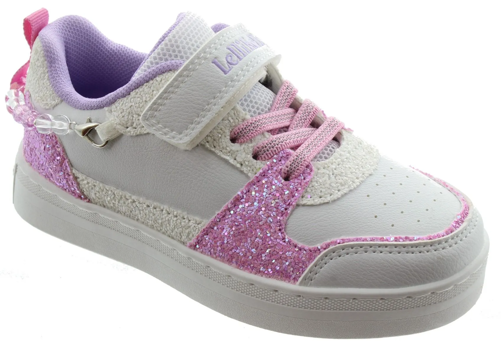 LELLI KELLY Kids LK4010 Gioiello Bracelet Trainers In White and Lilac