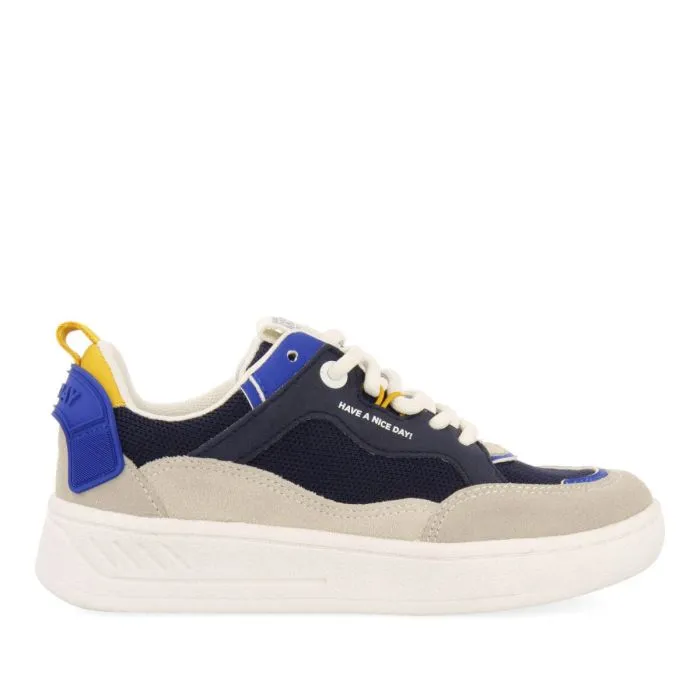 Lepaud boys navy blue sneakers with thick soles