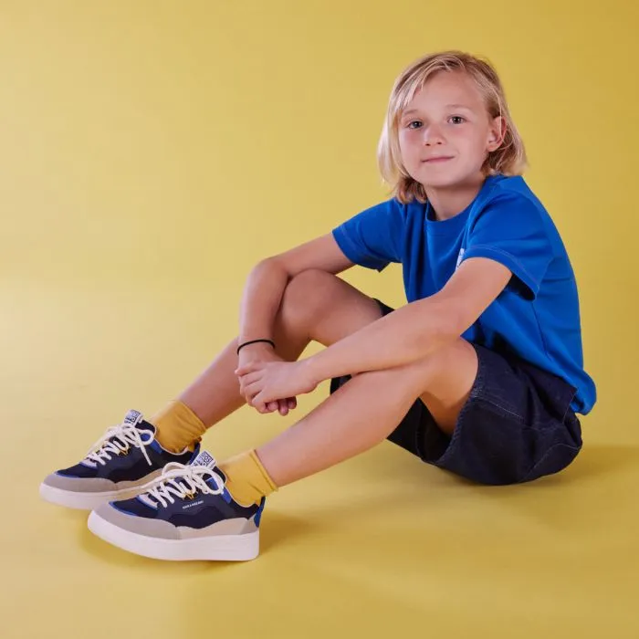 Lepaud boys navy blue sneakers with thick soles