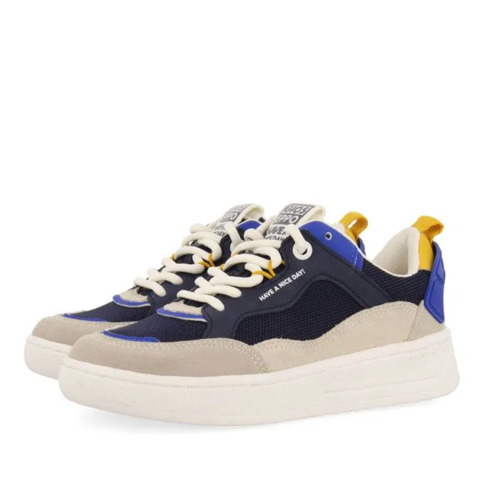 Lepaud boys navy blue sneakers with thick soles