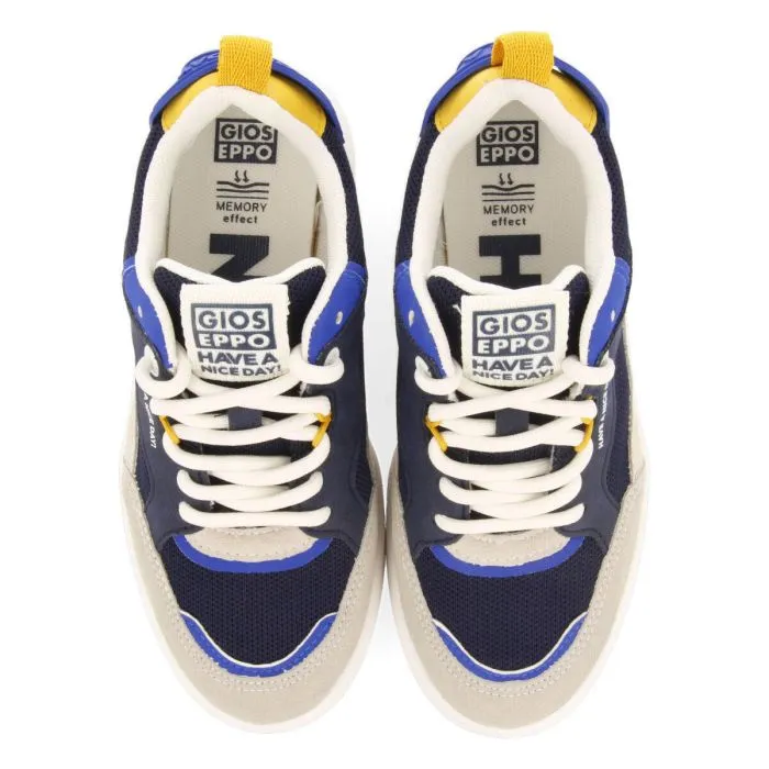 Lepaud boys navy blue sneakers with thick soles