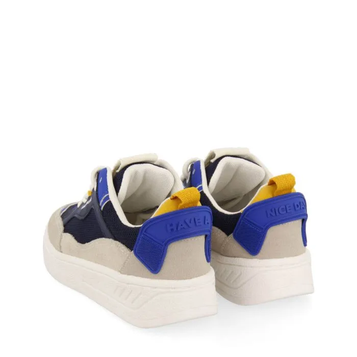 Lepaud boys navy blue sneakers with thick soles