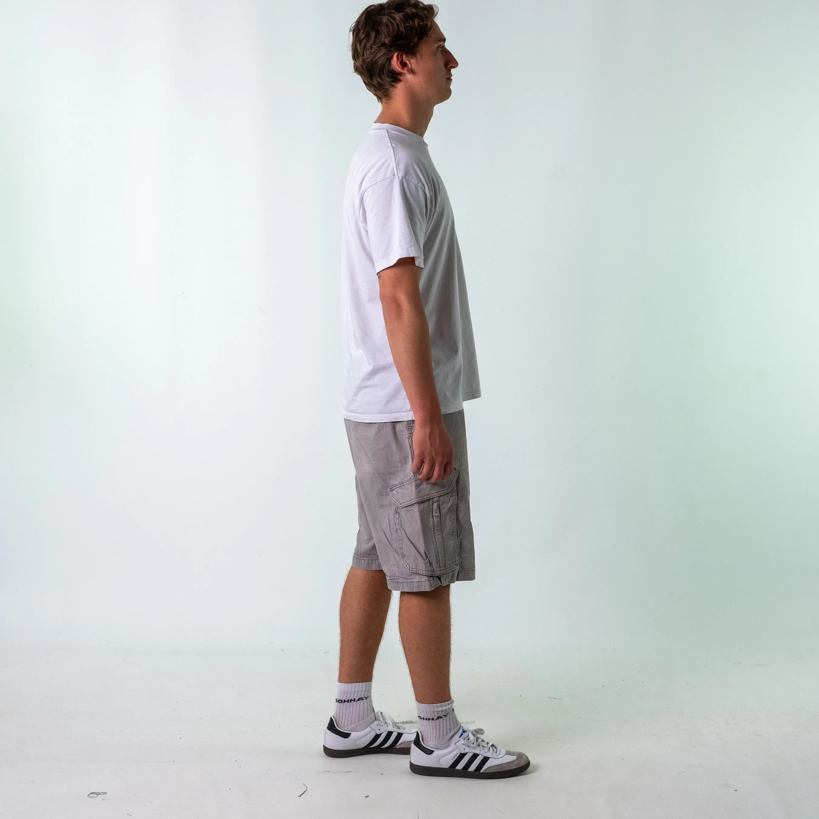 Light Grey 90s Carhartt Canvas Carpenter Jorts Shorts (38)