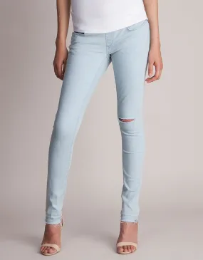 Light Under Bump Ripped Skinny Maternity Jeans